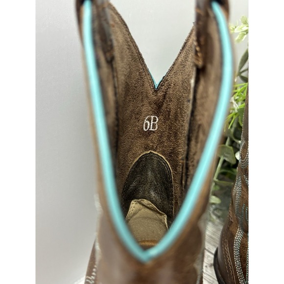 Ariat Round Up Bella Western Boots Snip Toe Womens Size 6B Cowgirl Leather Brown - Picture 7 of 14